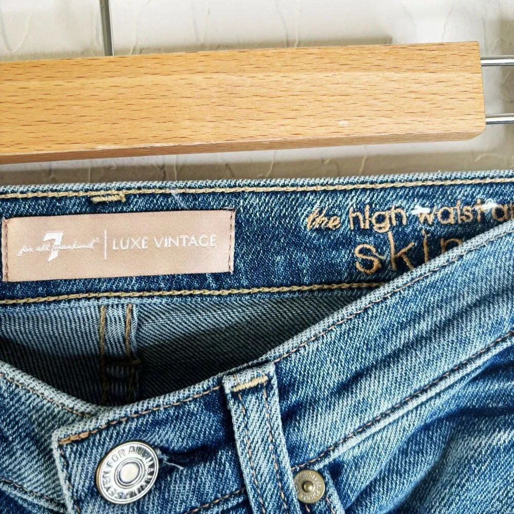 7 For All Mankind Luxe Skinny Jeans Gold